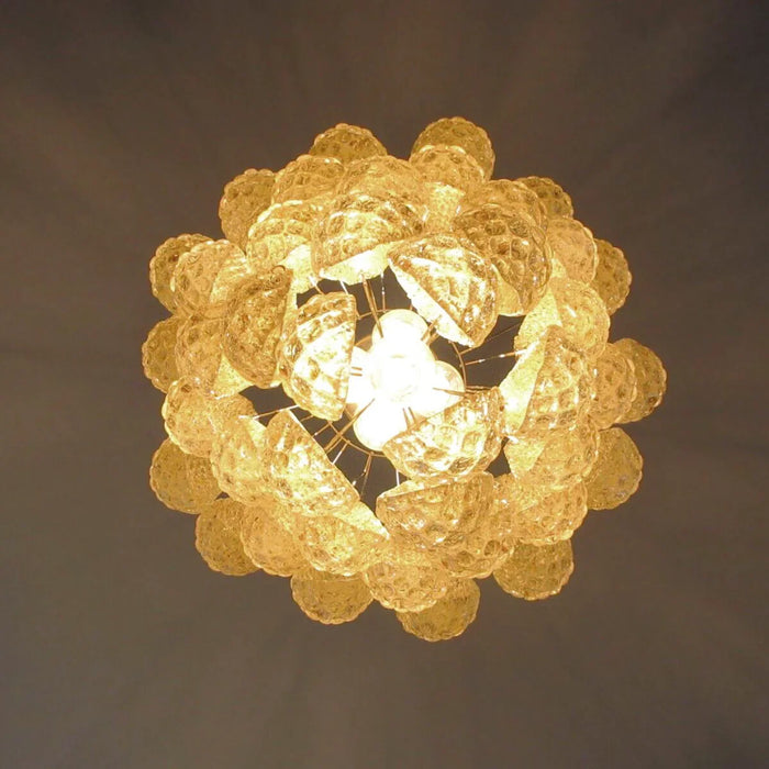 Vintage Murano Amber Glass Petals Chandelier-DWHOME