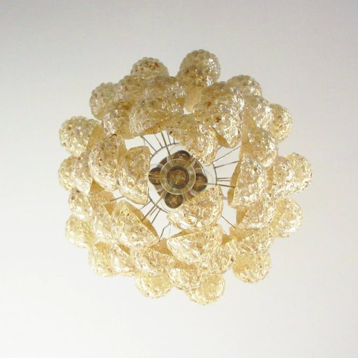 Vintage Murano Amber Glass Petals Chandelier-DWHOME