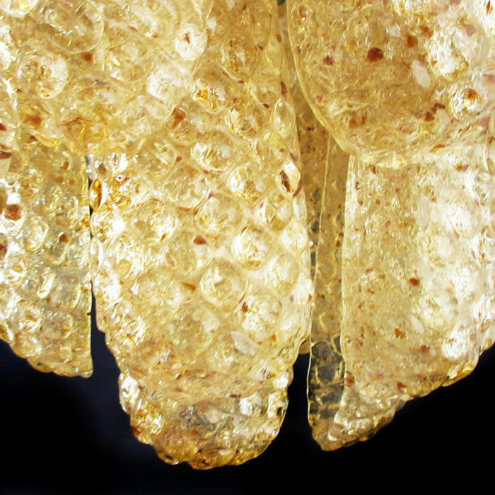 Vintage Murano Amber Glass Petals Chandelier-DWHOME