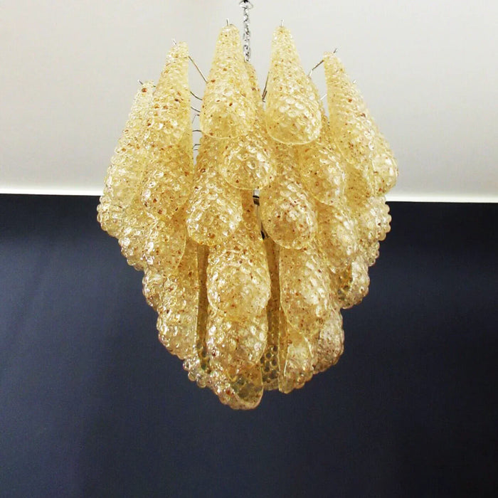 Vintage Murano Amber Glass Petals Chandelier-DWHOME