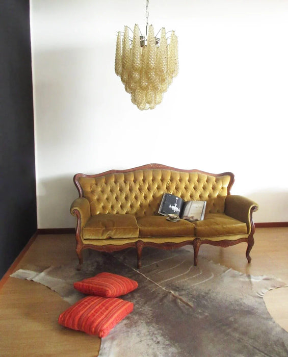 Vintage Murano Amber Glass Petals Chandelier-DWHOME