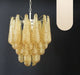 Vintage Murano Amber Glass Petals Chandelier-DWHOME