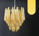 Vintage Murano Amber Glass Petals Chandelier-DWHOME