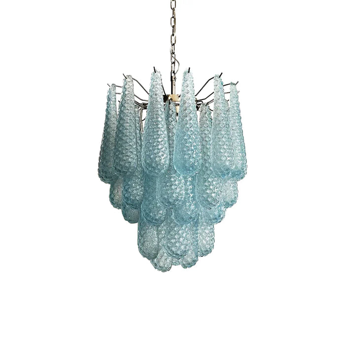 Vintage Murano Blue Glass Petals Chandelier-DWHOME