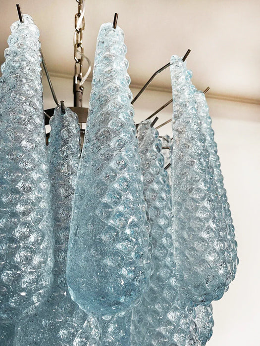 Vintage Murano Blue Glass Petals Chandelier-DWHOME