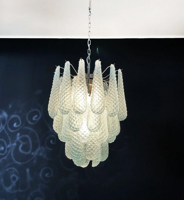 Vintage Murano Blue Glass Petals Chandelier-DWHOME