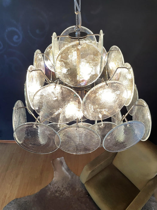 Vintage Murano Iridescent Disks Chandelier-DWHOME