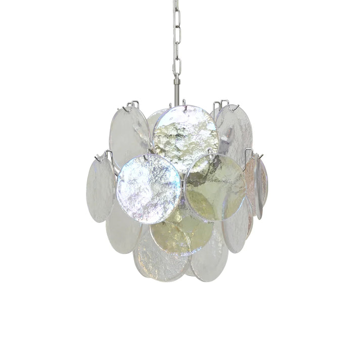 Vintage Murano Iridescent Glass Disks Chandelier-DWHOME