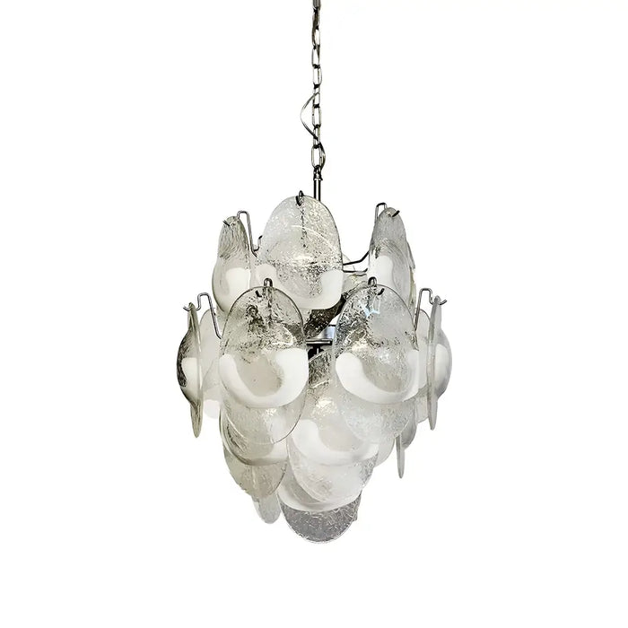 Vintage Murano Lattimo Glass White Chandelier-DWHOME
