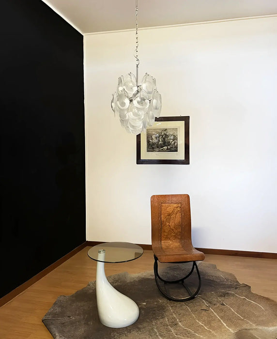 Vintage Murano Lattimo Glass White Chandelier-DWHOME