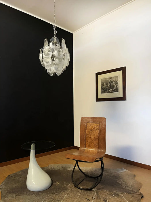 Vintage Murano Lattimo Glass White Chandelier-DWHOME