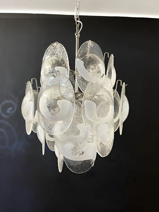 Vintage Murano Lattimo Glass White Chandelier-DWHOME