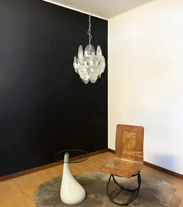 Vintage Murano Lattimo Glass White Chandelier-DWHOME