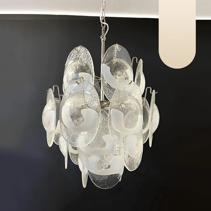 Vintage Murano Lattimo Glass White Chandelier-DWHOME