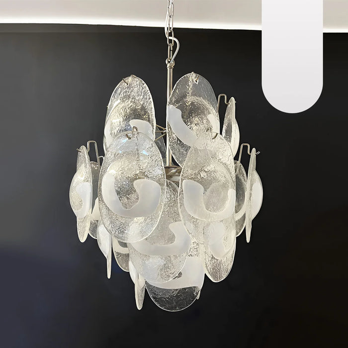 Vintage Murano Lattimo Glass White Chandelier-DWHOME