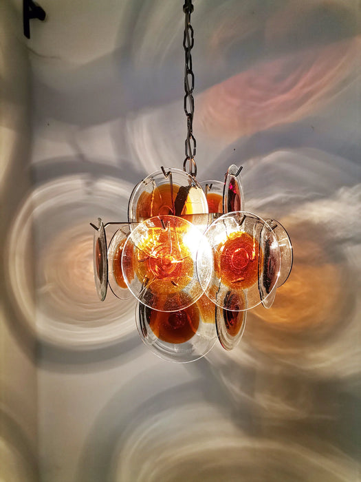 Vintage Murano Orange Brown Chandelier-DWHOME