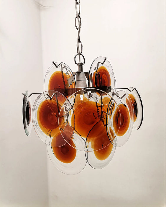 Vintage Murano Orange Brown Chandelier-DWHOME