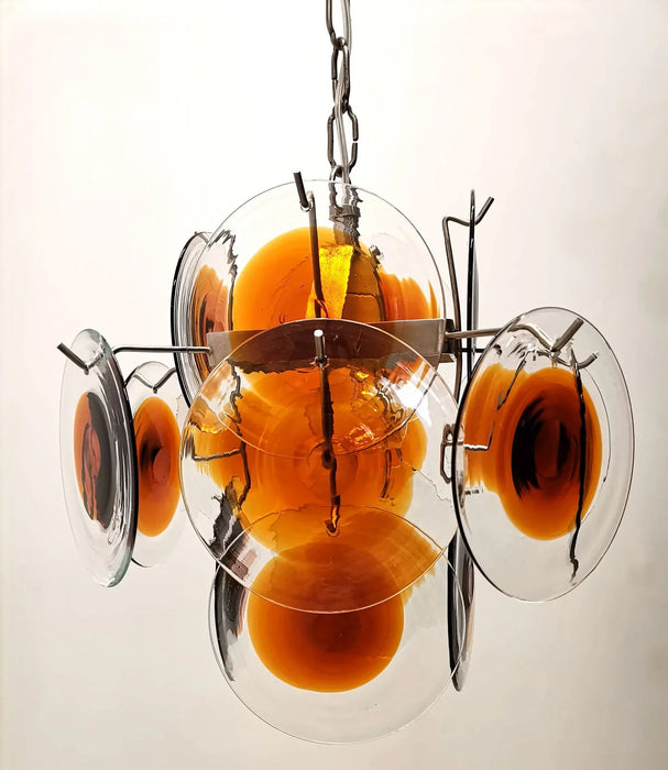 Vintage Murano Orange Brown Chandelier-DWHOME