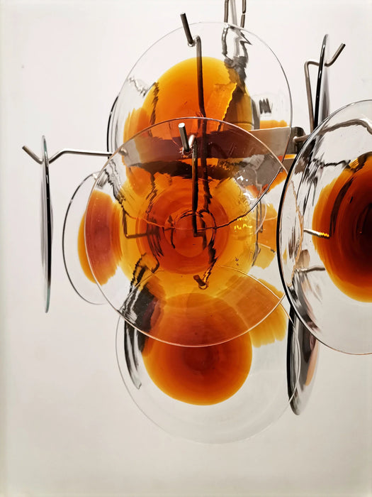 Vintage Murano Orange Brown Chandelier-DWHOME