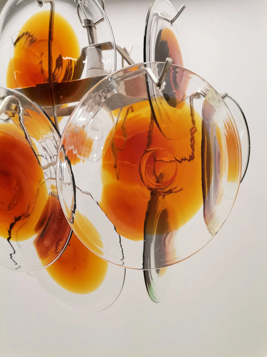 Vintage Murano Orange Brown Chandelier-DWHOME