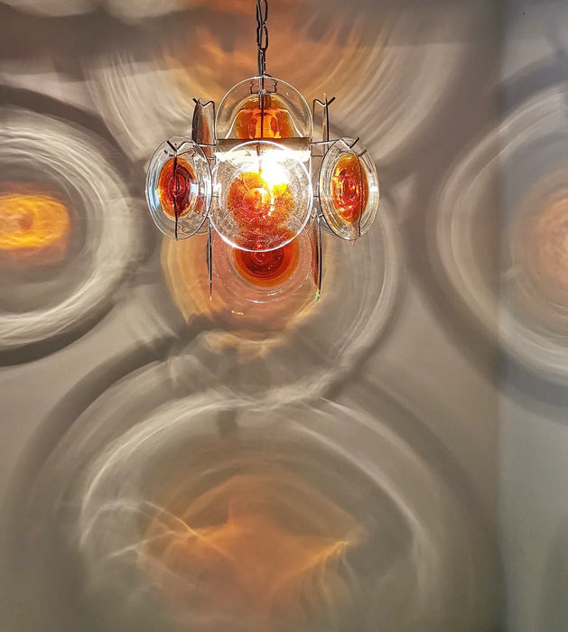Vintage Murano Orange Brown Chandelier-DWHOME