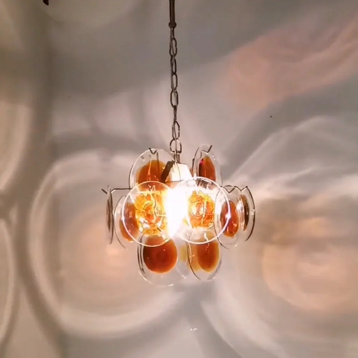 Vintage Murano Orange Brown Chandelier-DWHOME
