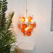 Vintage Murano Orange Transparent Disc Chandelier-DWHOME
