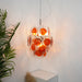 Vintage Murano Orange Transparent Disc Chandelier-DWHOME