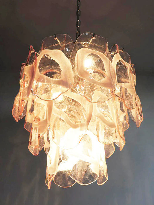 Vintage Murano Pink Glasses Chandelier