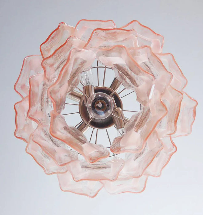 Vintage Murano Pink Glasses Chandelier
