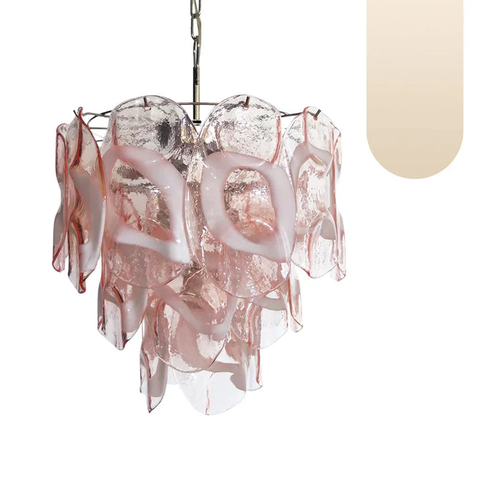 Vintage Murano Pink Glasses Chandelier
