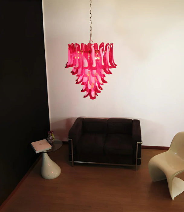 Vintage Murano Red Glass Petals Chandelier-DWHOME
