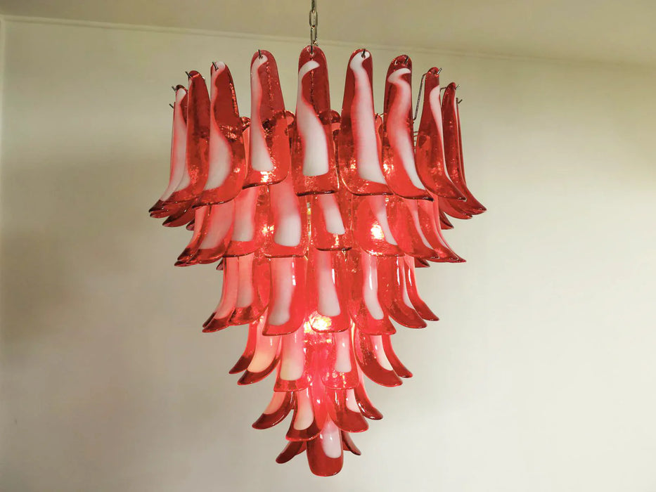 Vintage Murano Red Glass Petals Chandelier-DWHOME