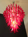 Vintage Murano Red Glass Petals Chandelier-DWHOME