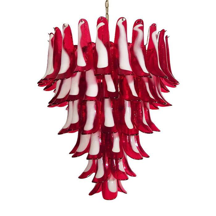 Vintage Murano Red Glass Petals Chandelier-DWHOME