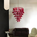 Vintage Murano Red Glass Petals Chandelier-DWHOME
