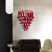 Vintage Murano Red Glass Petals Chandelier-DWHOME