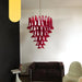 Vintage Murano Red Glass Petals Chandelier-DWHOME