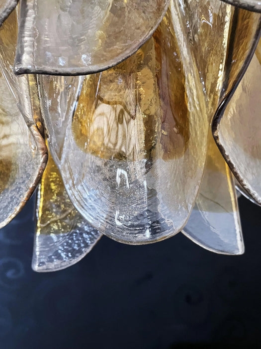 Vintage Murano Swallows Amber Glass Chandelier