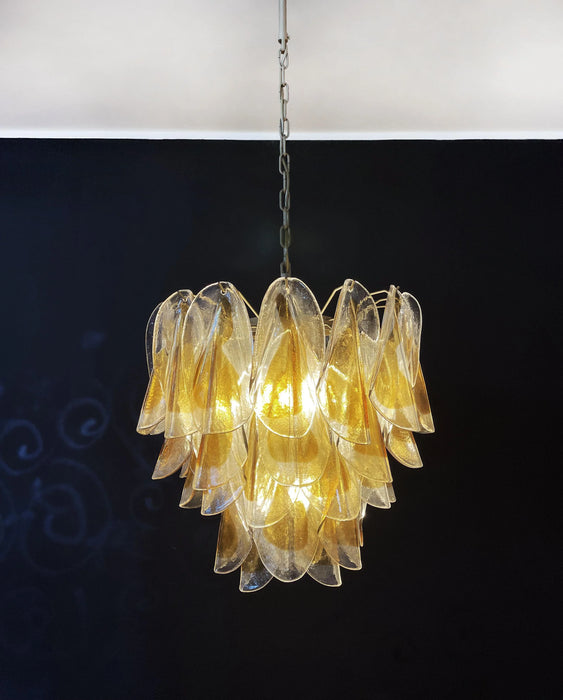 Vintage Murano Swallows Amber Glass Chandelier