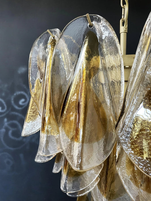 Vintage Murano Swallows Amber Glass Chandelier