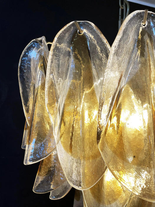 Vintage Murano Swallows Amber Glass Chandelier