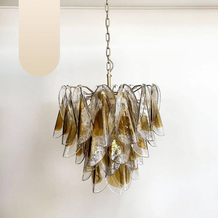 Vintage Murano Swallows Amber Glass Chandelier