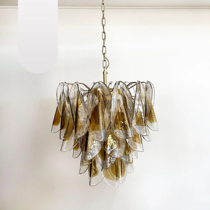 Vintage Murano Swallows Amber Glass Chandelier