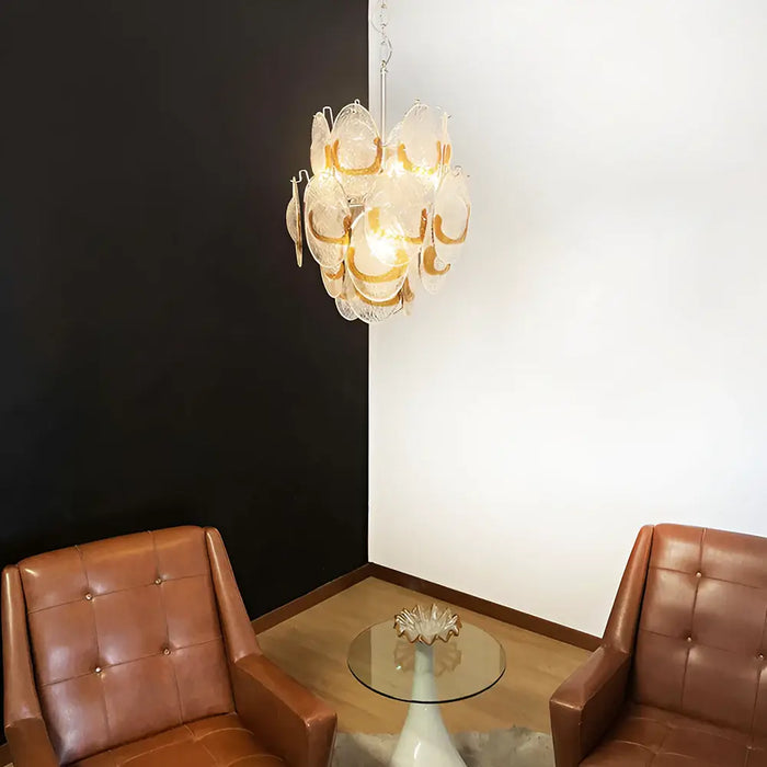 Vintage Murano Transparent Amber Chandelier-DWHOME