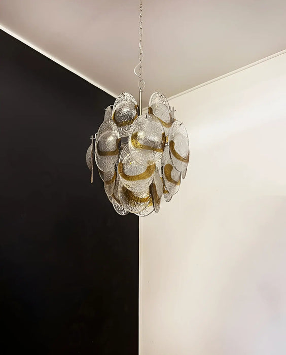 Vintage Murano Transparent Amber Chandelier-DWHOME