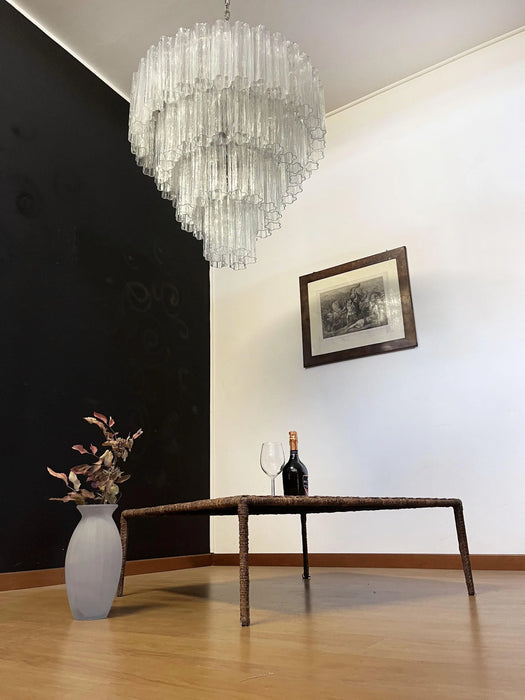 Vintage Murano Transparent Glass Chandelier-DWHOME