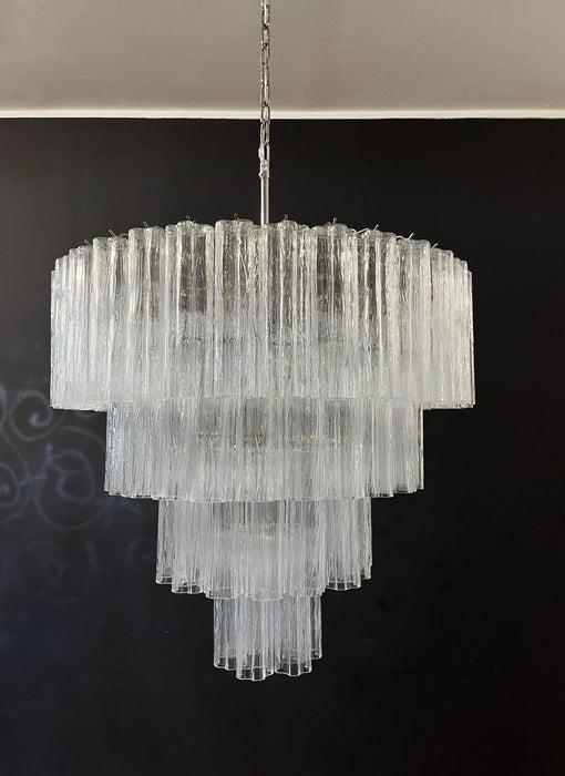 Vintage Murano Transparent Glass Chandelier-DWHOME