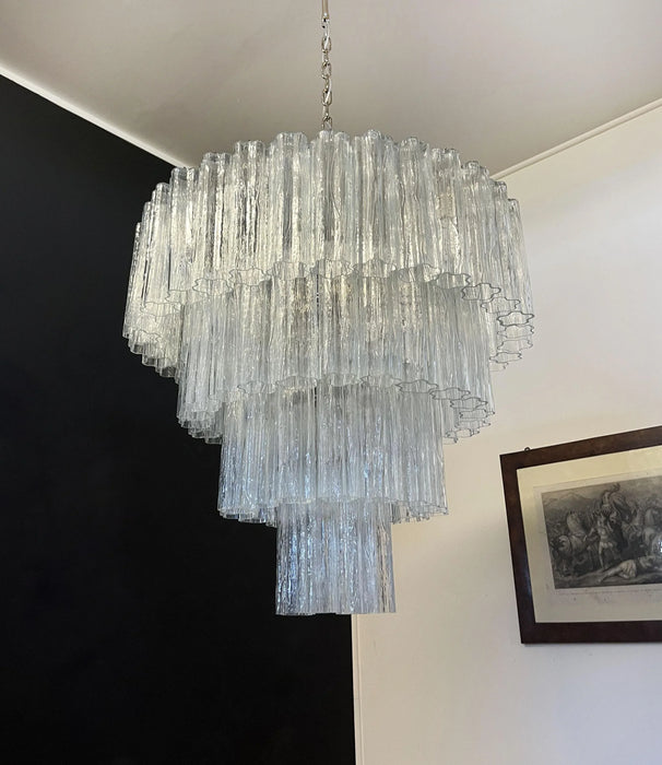 Vintage Murano Transparent Glass Chandelier-DWHOME