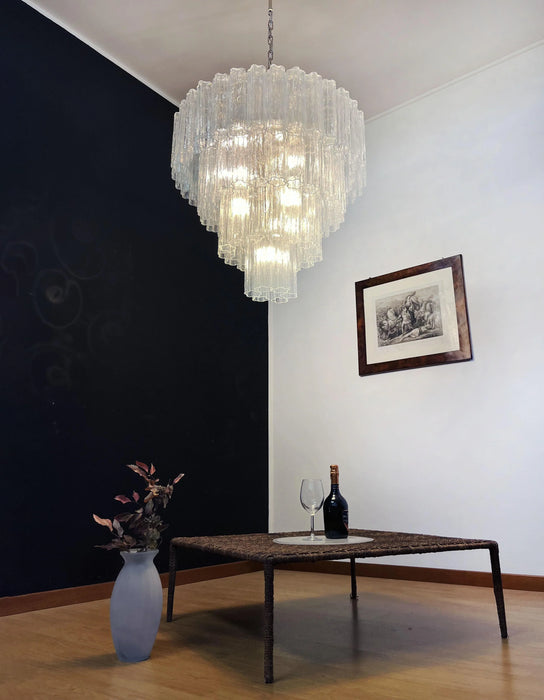 Vintage Murano Transparent Glass Chandelier-DWHOME